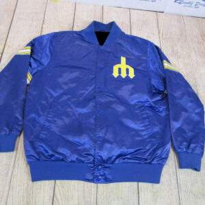 Maker of Jacket Fashion Jackets Seattle Mariners Dugout Navy Satin