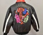 Vintage Disney Tigger Black Leather Jacket