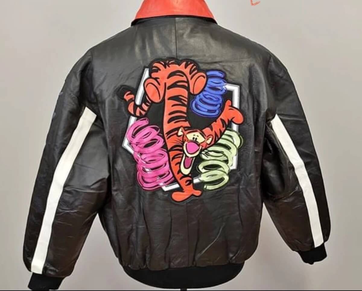 Vintage Mens Motorcycle Leather Jacket Tiger Tiger Triumph 