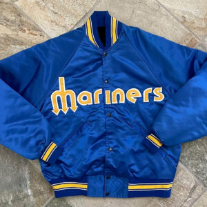 Maker of Jacket Fashion Jackets Seattle Mariners MLB Blue 90s Satin