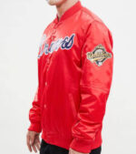 Atlanta Braves Big Logo World Series Red Satin Jacket