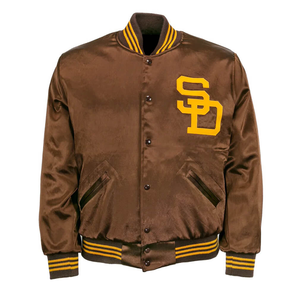 Maker of Jacket Sports Leagues Jackets MLB Brown San Diego Padres Satin