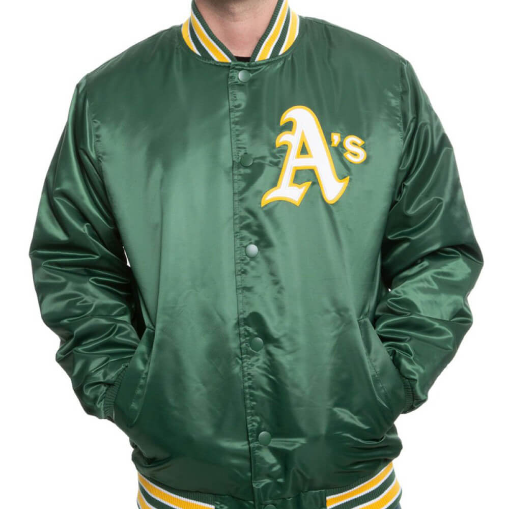 Maker of Jacket Sports Leagues Jackets MLB Oakland Athletics Green Windbreaker
