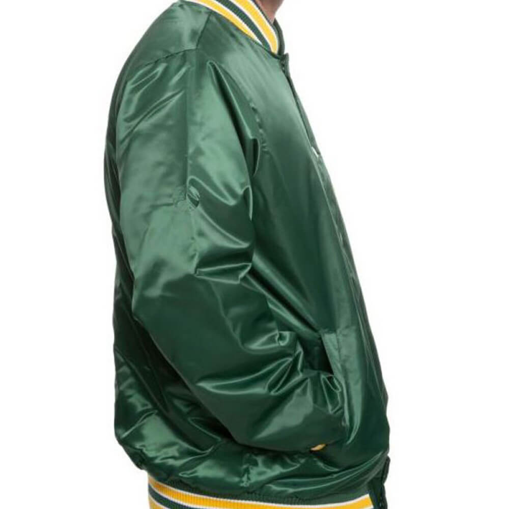 Mitchell & Ness Oakland Athletics Green Lightweight Satin Full-Snap Jacket Size: 4XL