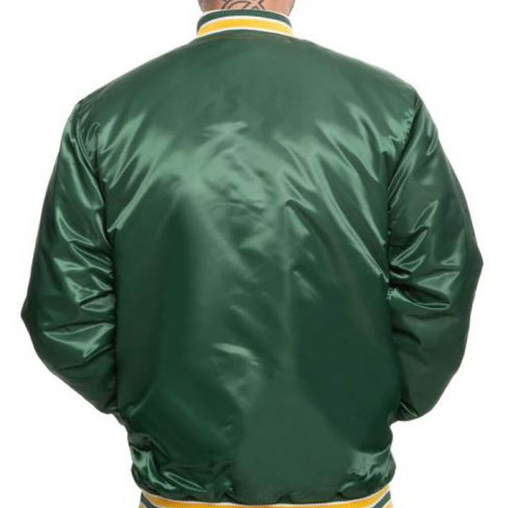 Mitchell & Ness Oakland Athletics Green Lightweight Satin Full-Snap Jacket Size: 4XL