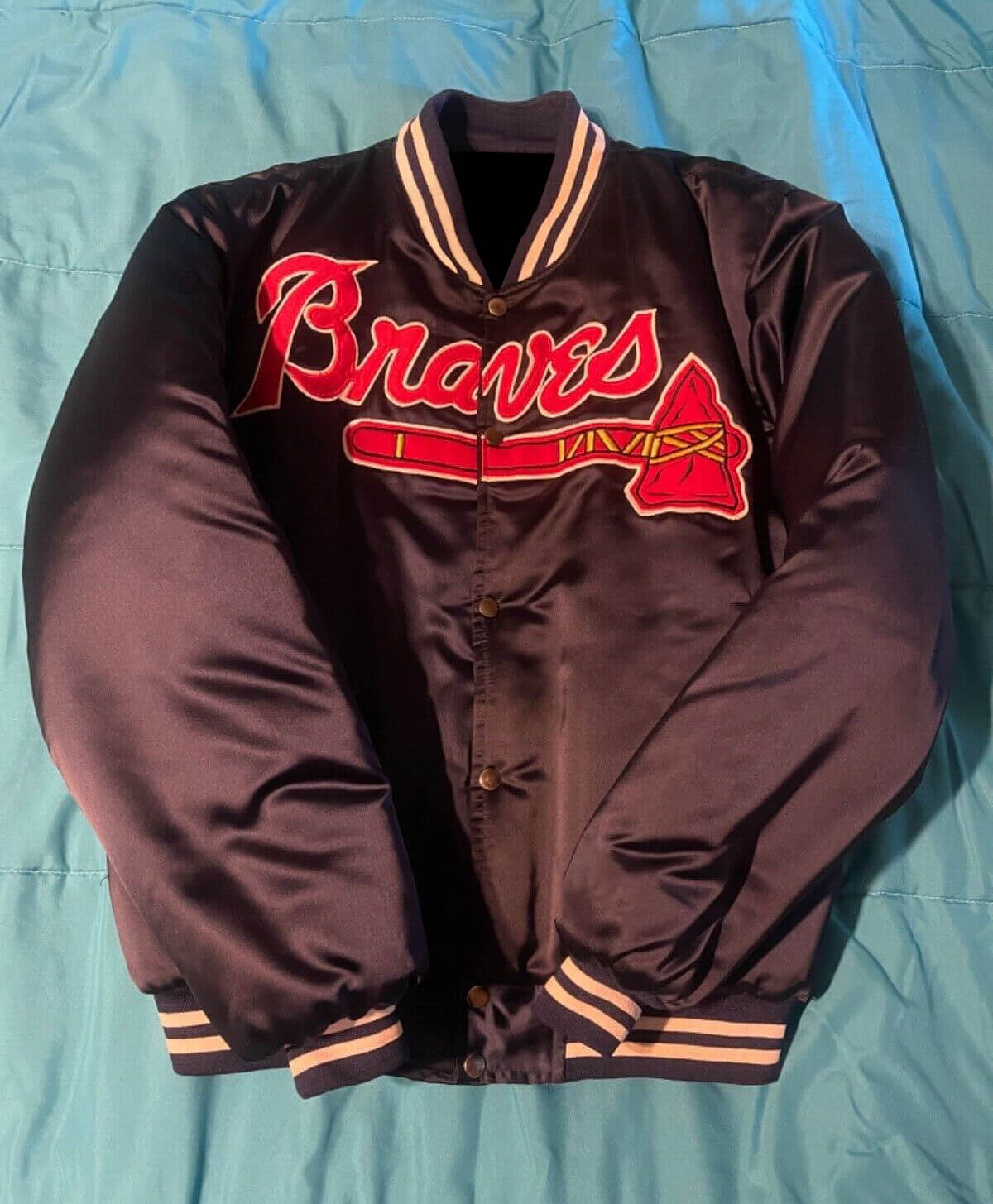 Maker of Jacket MLB Atlanta Braves Brown Satin