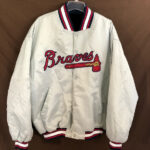 Satin Varsity Atlanta Braves Black and White Jacket - Jackets Expert