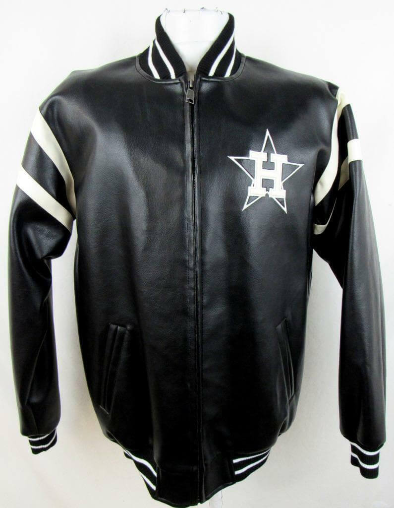 Maker of Jacket Fashion Jackets MLB Black and White Houston Astros Leather