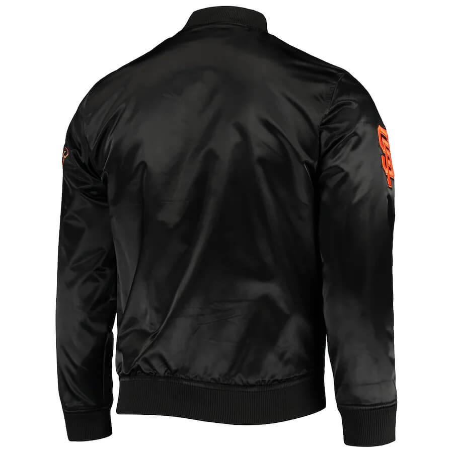 Black Satin San Francisco Giants American Flag Jacket - Jackets