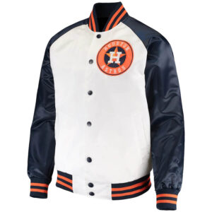 Houston Astros Starter Vintage Varsity Satin Full-Snap Jacket - Navy/Cream