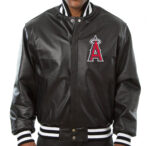 MLB Los Angeles Angels Black Leather Jacket