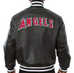 MLB Los Angeles Angels Black Leather Jacket