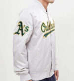 MLB Oakland Athletics White Satin Jacket