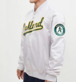 MLB Oakland Athletics White Satin Jacket