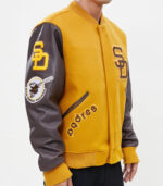 San Diego Padres Varsity Navy Blue Leather Jacket - Celebs Movie