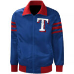 MLB Team Texas Rangers Blue Satin Jacket