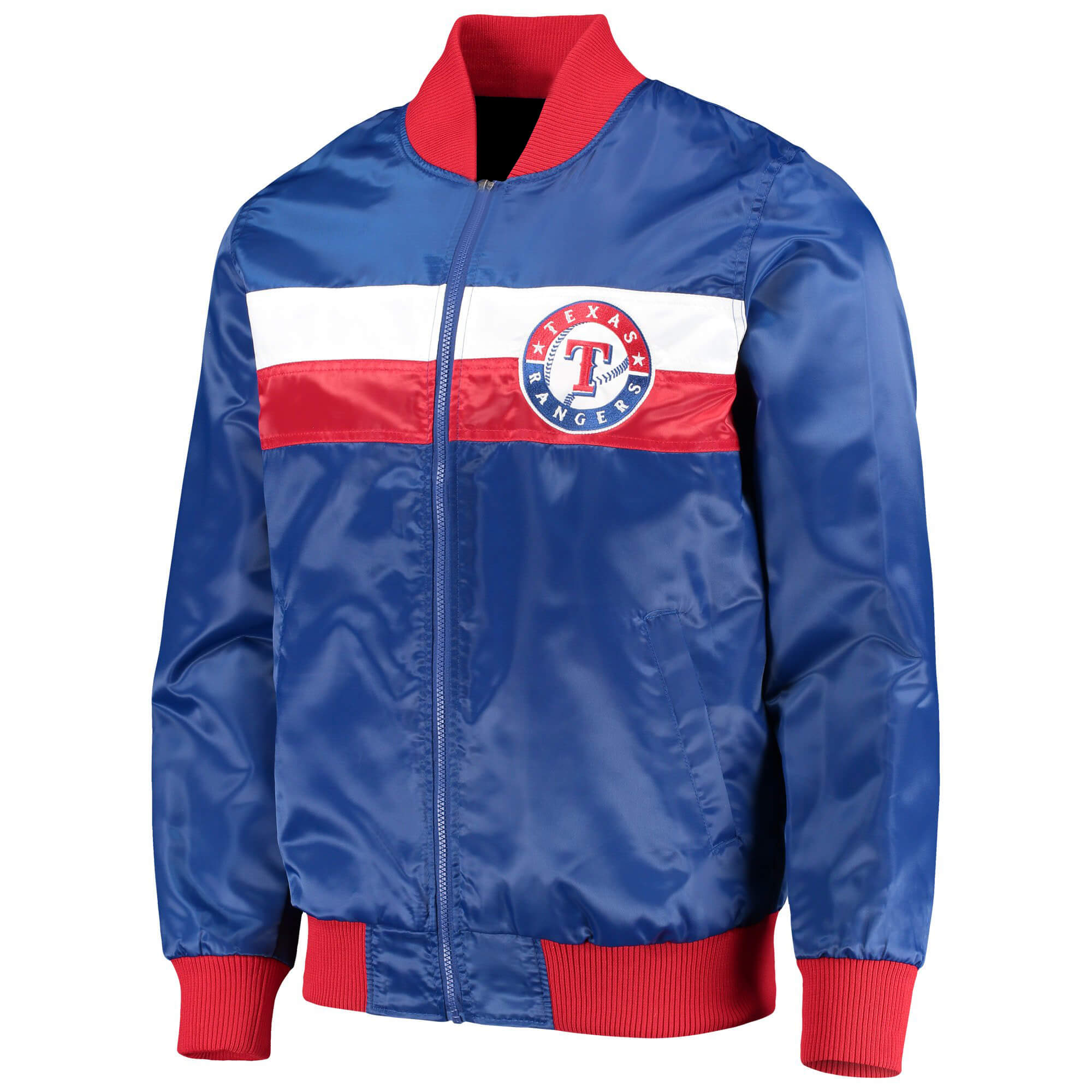 Maker of Jacket Sports Leagues Jackets MLB Texas Rangers Royal Blue Wool