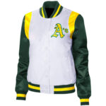 MLB Tricolor Oakland Athletics Satin Jacket