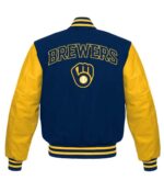 Milwaukee Brewers Blue Yellow Varsity Letterman Jacket