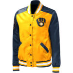 Milwaukee Brewers Gold Legend Snap Satin Jacket