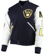 Milwaukee Brewers MLB Blue White Varsity Jacket