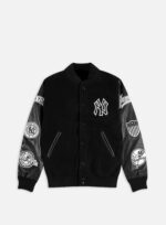 Jackets New Era New York Yankees Mlb Large Logo Varsity Jacket Black