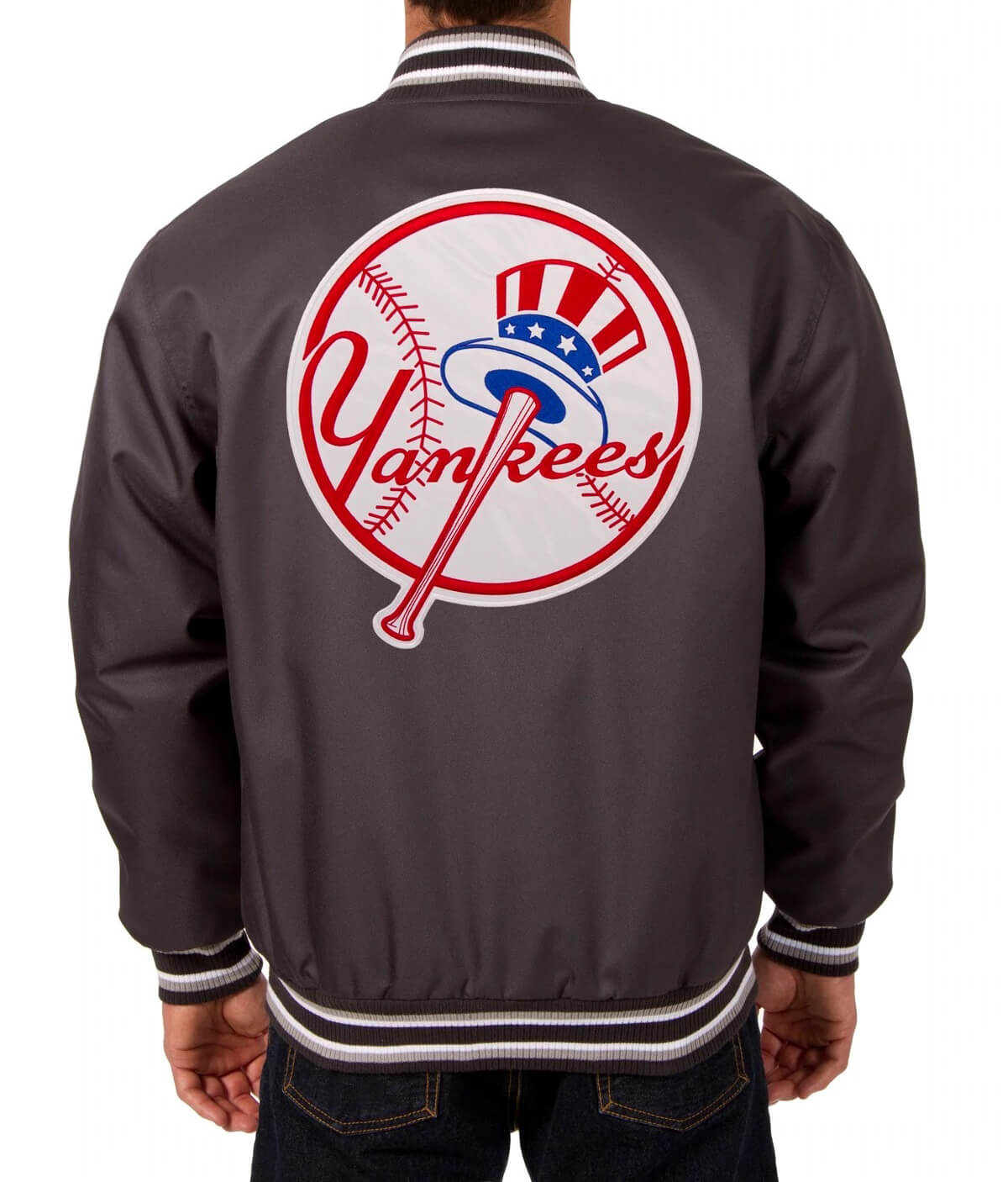 Charcoal New York Yankees MLB Polyester Jacket - Maker of Jacket