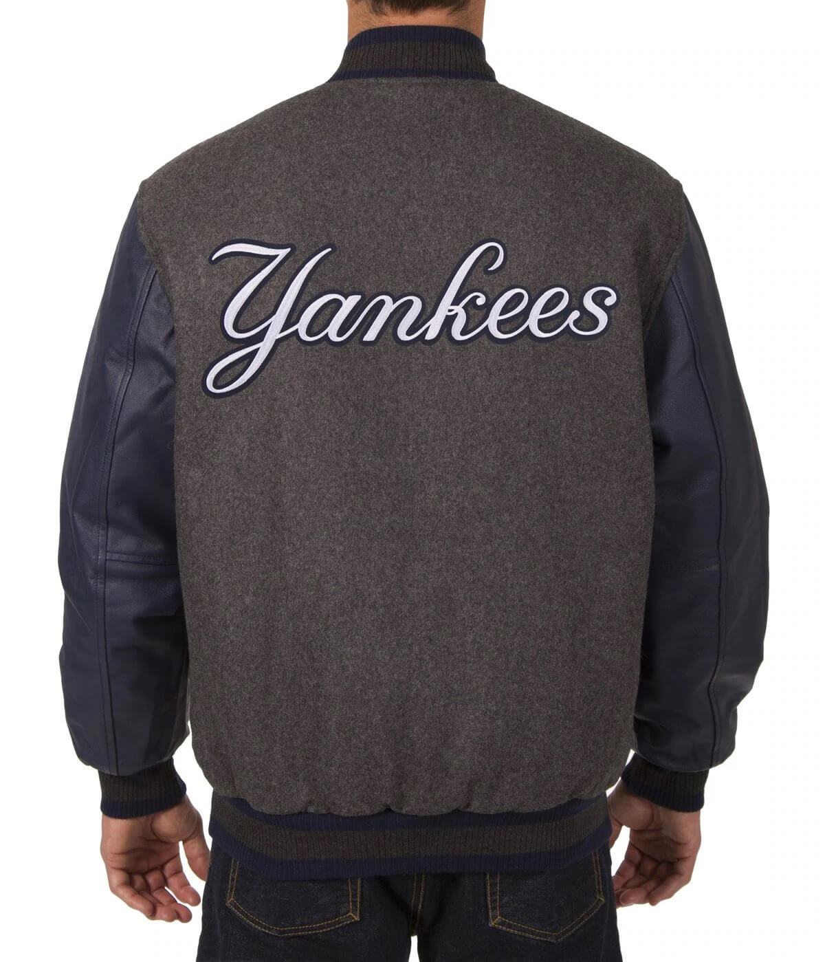 New York Yankees JH Design Wool Full-Button Jacket - Navy