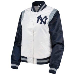 New York Yankees Endzone Full Snap Satin Jacket