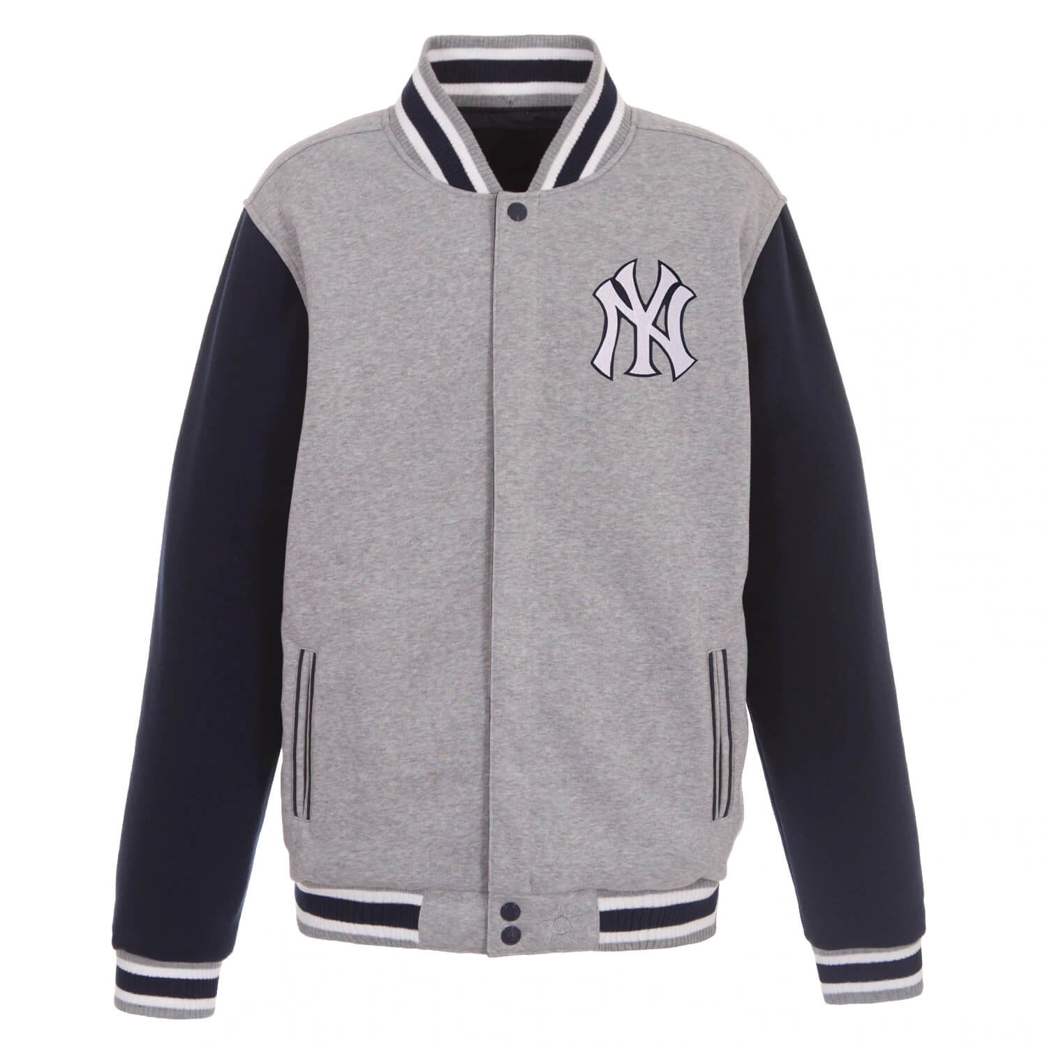 Maker of Jacket Fashion Jackets New York Yankees Gray Navy MLB Wool