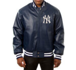 New York Yankees Team Navy Color Leather Jacket