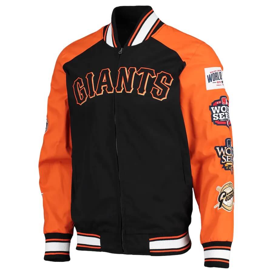 San Francisco Giants Wool Jacket w/ Embroidered Logos - Black 4X-Large