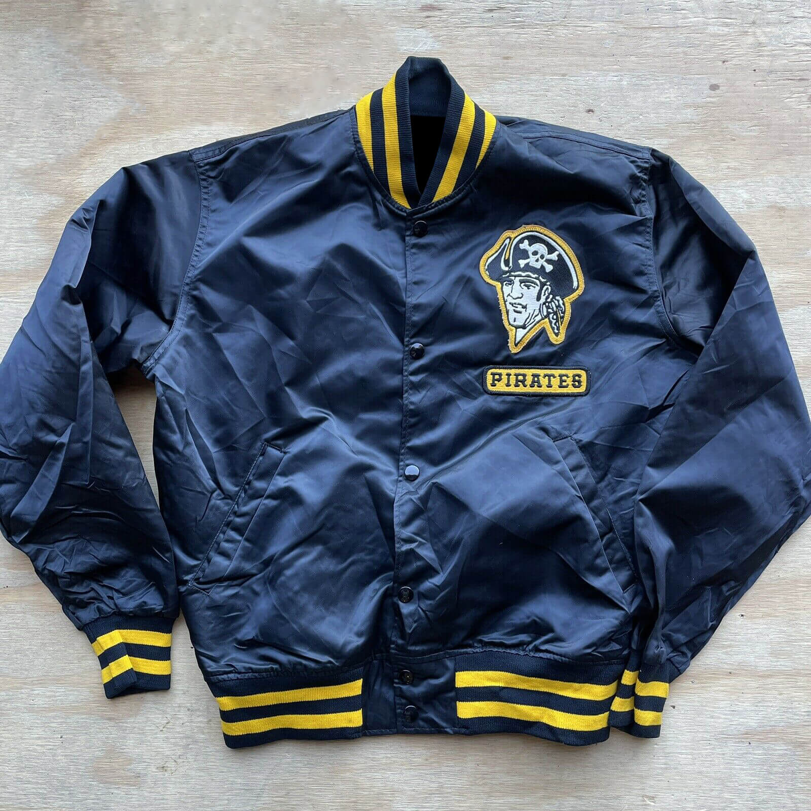 Vintage Pittsburgh Pirates Blue Satin Jacket - Maker of Jacket
