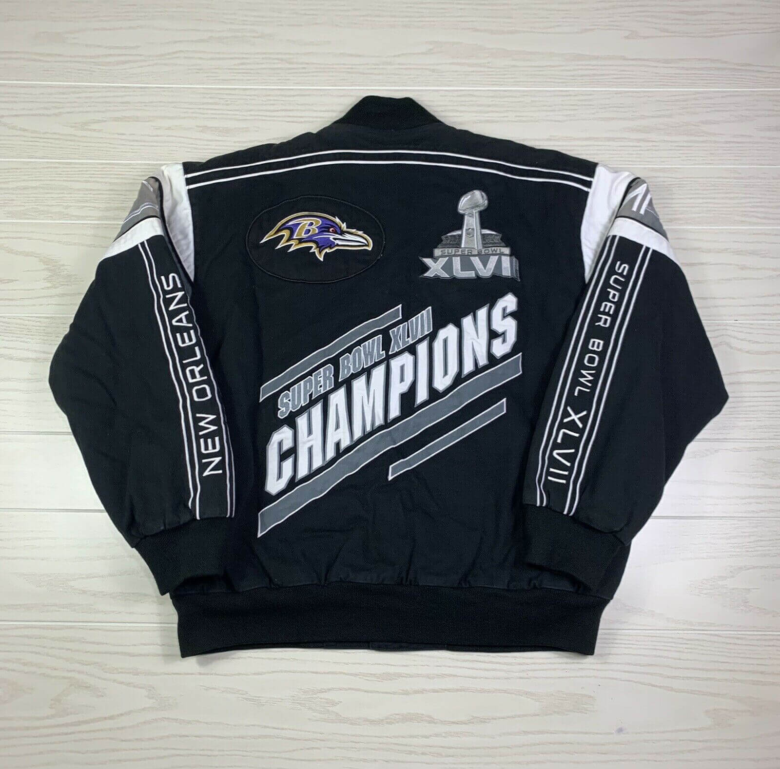 Maker of Jacket NFL Baltimore Ravens Super Bowl Champions Bomber