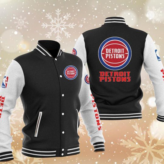 Detroit Pistons Black Varsity Jacket