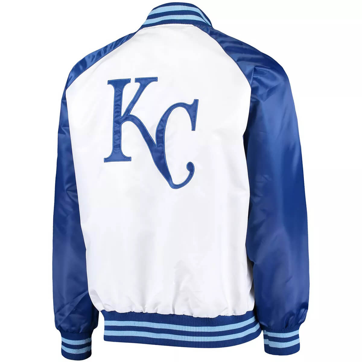 Light Blue/Cream Kansas City Royals Varsity Satin Jacket