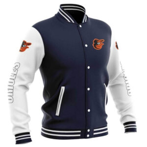 MLB Baltimore Orioles Style 4 Big Logo Black Brown Leather Jacket For Fans  - Freedomdesign