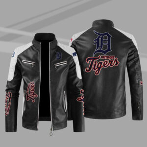 Maker of Jacket MLB Detroit Tigers Navy Orange Satin