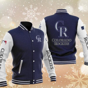 MLB Colorado Rockies Design 5 Logo Black And Brown Leather Jacket For Fans  - Freedomdesign