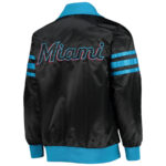 MLB Miami Marlins Black The Captain Satin Jacket