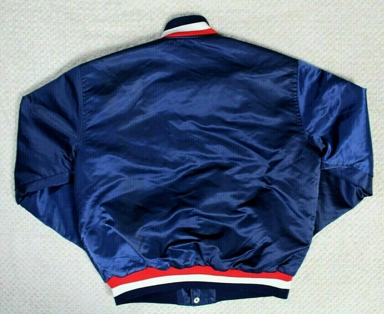 Vintage 1980s Detroit Tigers MLB Satin Bomber Jacket / Snap Button