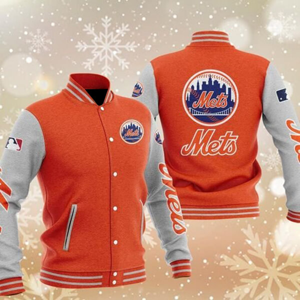 MLB NY Mets Blue And Orange Varsity Jacket - Maker of Jacket