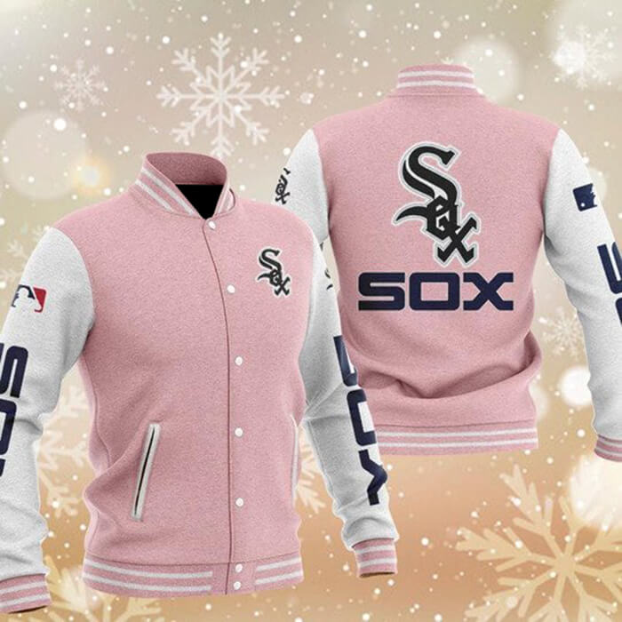 MLB Pink Chicago White Sox Baseball Varsity Jacket - Maker of Jacket
