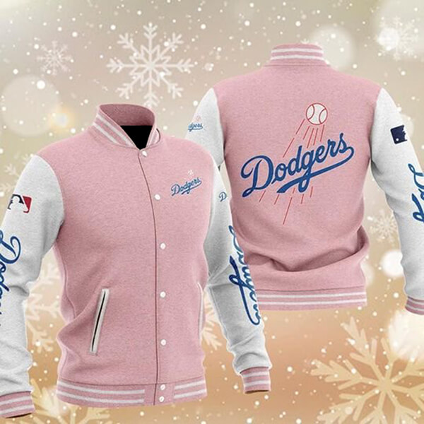 Maker of Jacket MLB Los Angeles Dodgers Pink Baseball Varsity