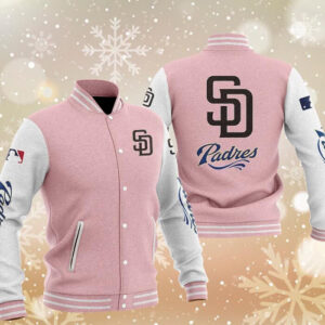 San Diego Padres Poly Twill Varsity Jacket JH Design - Brown 3X-Large