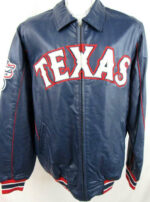 MLB Texas Rangers Blue Leather Jacket