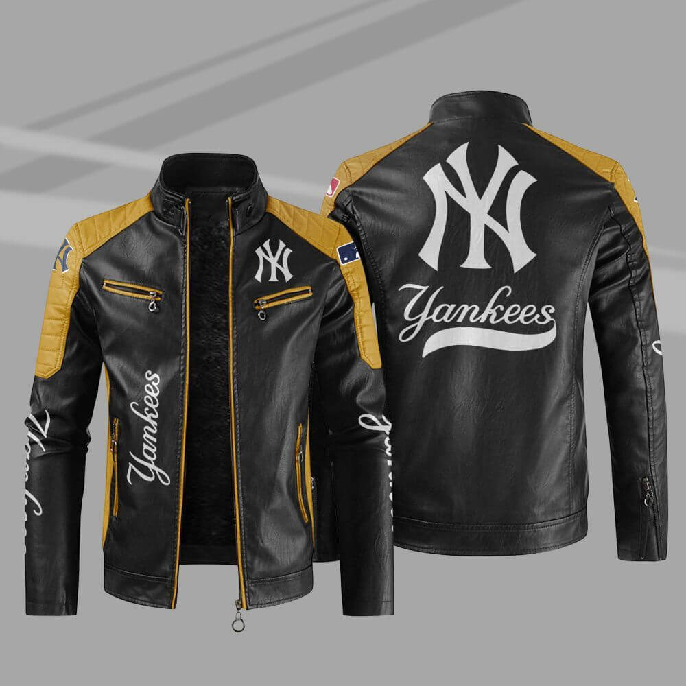 Maker of Jacket Sports Leagues Jackets MLB New York Yankees Black Varsity