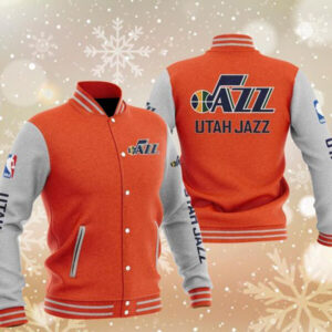 Maker of Jacket Sports Leagues Jackets NBA Teams White&Navy Utah Jazz Renegade Varsity Satin