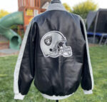 Black Gray Oakland Raiders NFL Leather Jacket