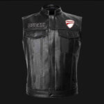 Ducati Motorcycle Black Leather Vest